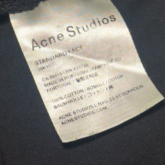 Acne Studios Face Logo Patch T-Shirt Black - Sz L - Picture 6 of 6